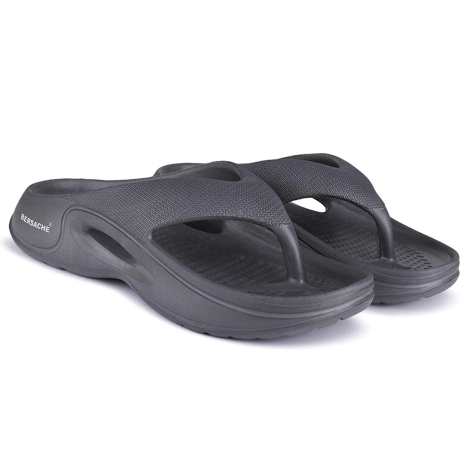 Bersache Extra Soft Classic Casual with Back Strap Regular wear with Ultra Soft & Flexibility Technology Flip-Flop for Men's/ Boy's-Grey 6066