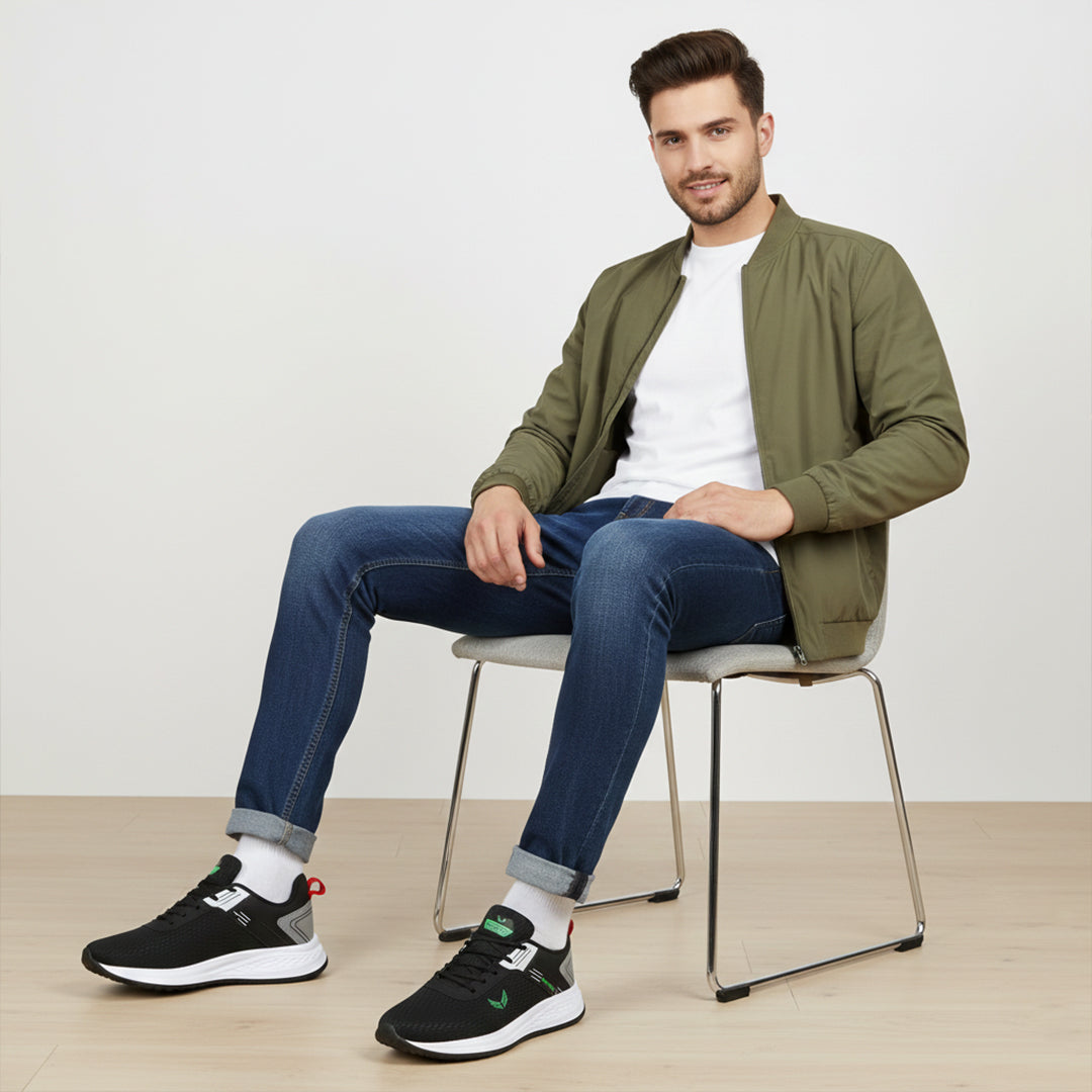 Bersache Premium Sports,Gym, Trending Stylish Running Shoes For Men (8092-Black).