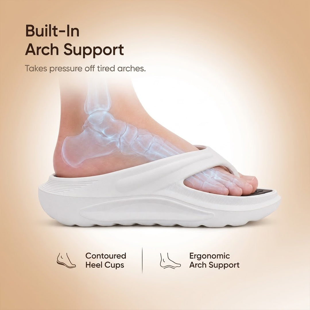 Doctor Bersache Newly Launched Orthopedic Comfort Slippers And Flip-Flop for Men | Diabetic Friendly | Extra Cushioning | Arch Support | Pain | White DS101