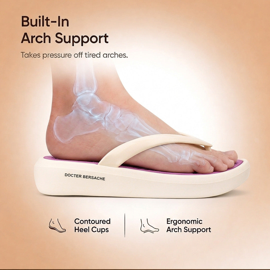 Doctor Bersache Newly Launched Orthopedic Comfort Slipper & Flip-Flop for Women | Diabetic Friendly | Extra Cushioning | Arch Support | Pain Purple -DS122 .