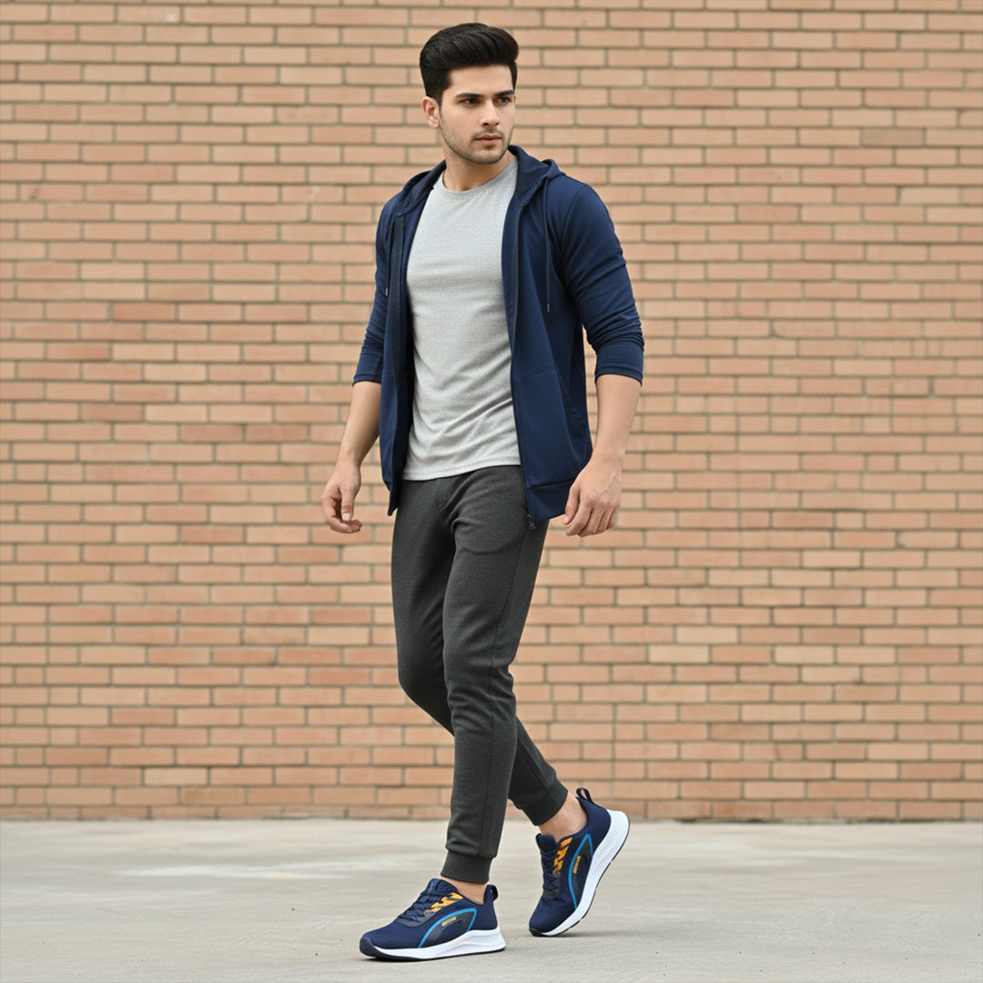 Bersache Lightweight Casual Sneaker Shoes For Men Blue-8089