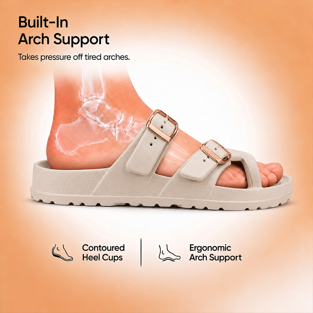 Doctor Bersache Newly Launched Orthopedic Comfort Slippers for Women | Diabetic Friendly | Extra Cushioning | Arch Support | Pain Relief Beige-DB -147