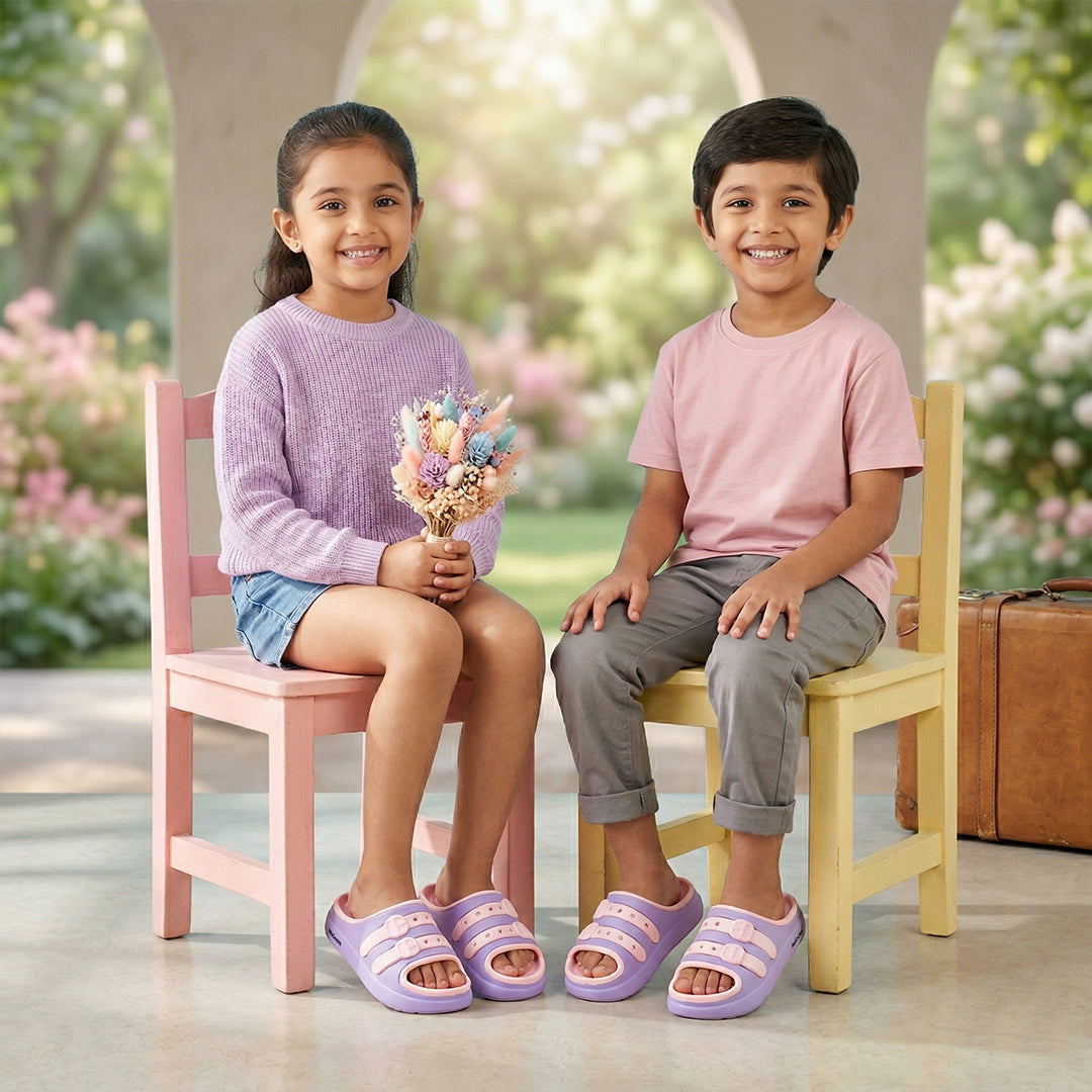 Bersache Extra Soft Classic Casual CHAPPAL with Regular wear with Ultra Soft & Flexibility Technology Slipper for Kids's - Purple -6322.