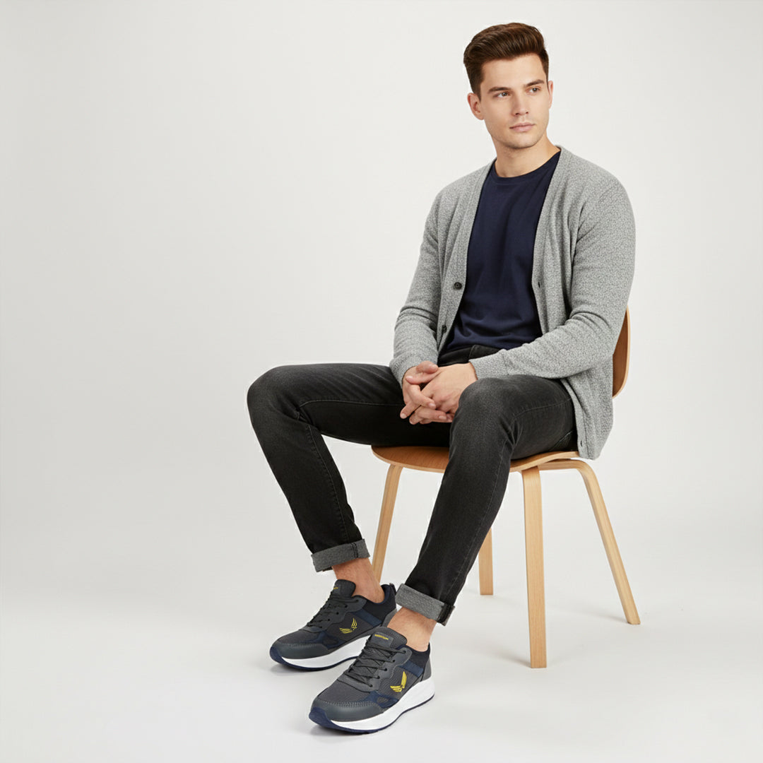 Bersache Casual Sneaker shoe for Men| Soft Cushioned Insole , Slip-Resistance Casuals For Men (Dark-Gray-8125)