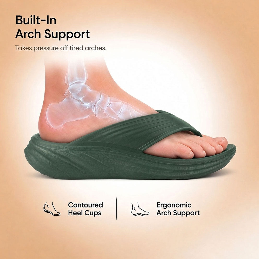 Doctor Bersache Newly Launched Orthopedic Comfort Slipper & Flip-flop for Men | Diabetic Friendly | Extra Cushioning | Arch Support | Pain | Green-DS109.