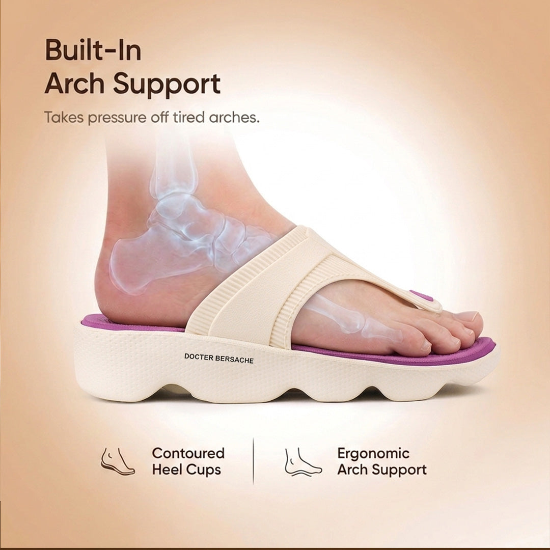 Doctor Bersache Newly Launched Orthopedic Comfort Slipper & Flip-Flop for Women | Diabetic Friendly | Extra Cushioning | Arch Support | Pain purple -DS119 .