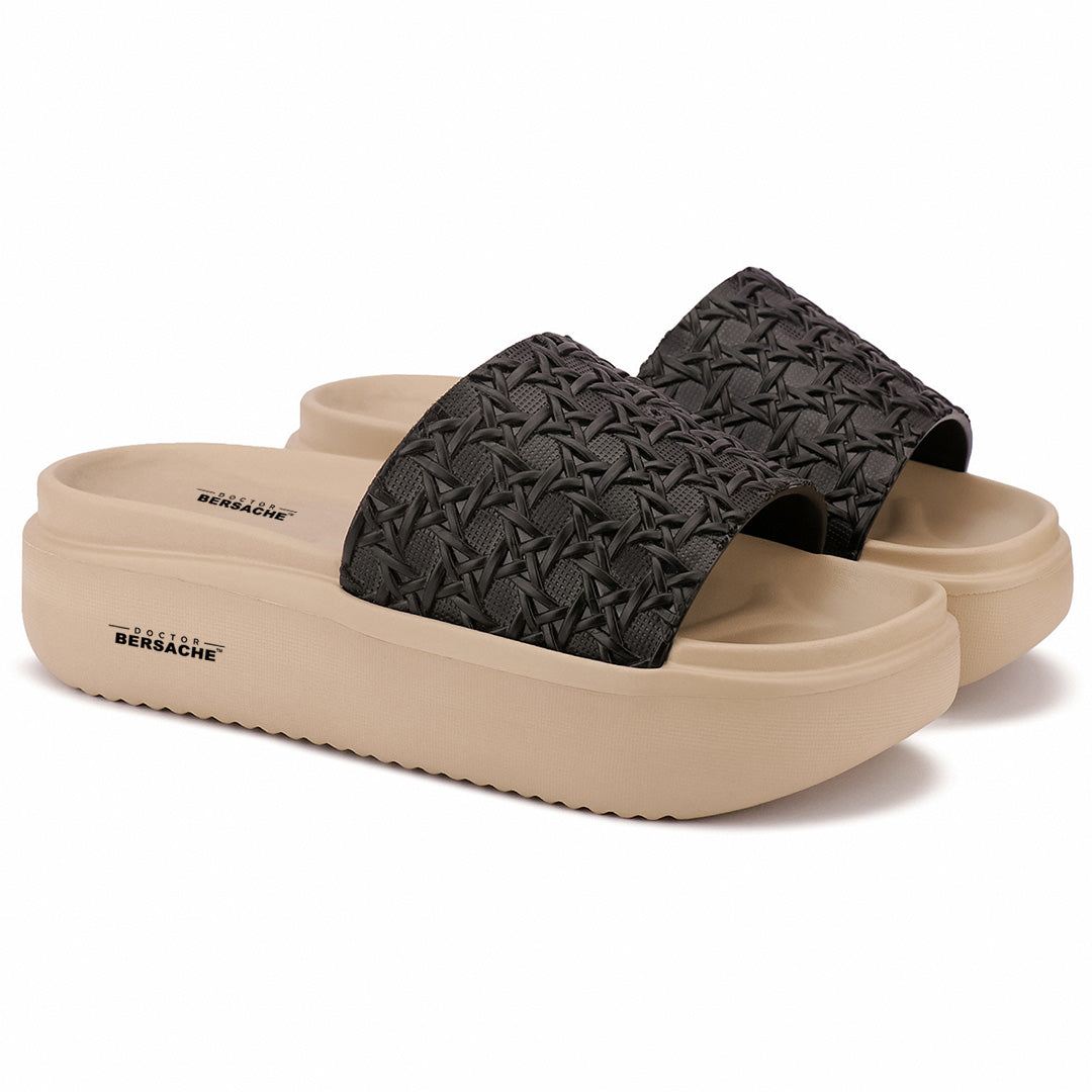 Doctor Bersache Newly Launched Orthopedic Comfort Slippers for Women | Diabetic Friendly | Extra Cushioning | Arch Support | Pain Relief Beige-DB -140