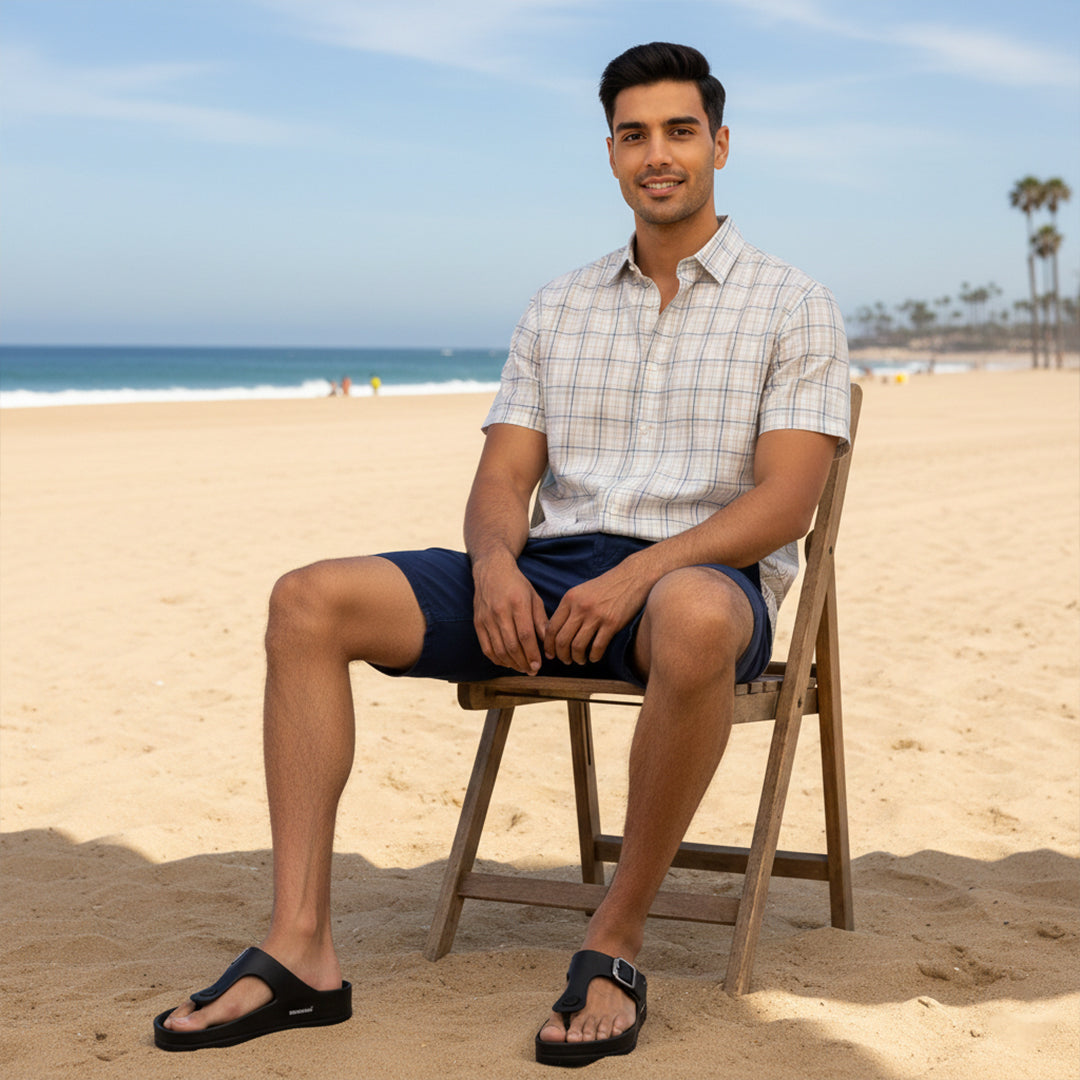 Bersache Extra Soft Classic Casual with Regular wear with Ultra Soft & Flexibility Technology Flip-Flop for Men's-(6288-Black)