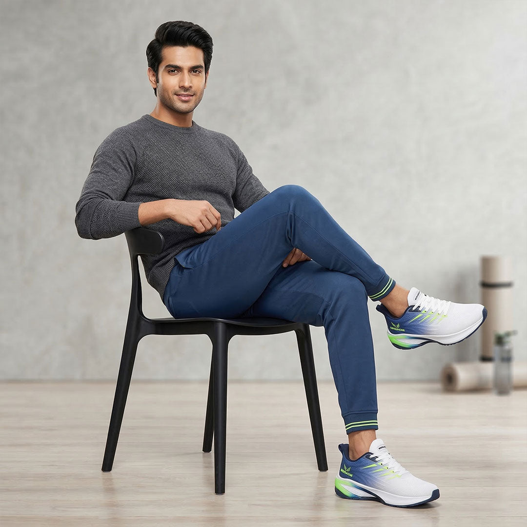 Bersache Premium Sports ,walking,Gym,cricket, Trending Running Shoes For Men's (Blue-White-9213).