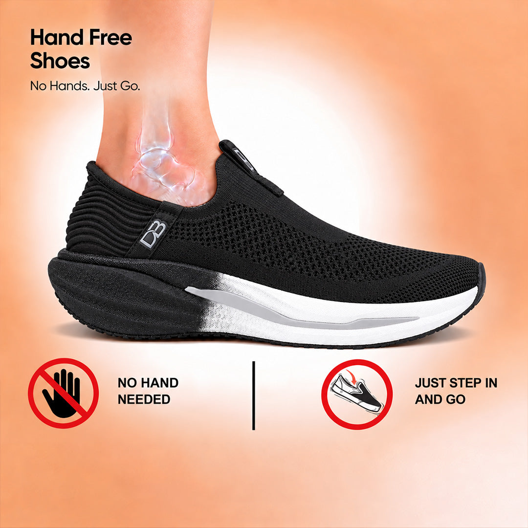 Doctor Bersache Newly Launch Pain Relief Sports Shoes for Men | Diabetic Friendly | Orthopedic Design | Extra Cushioning | Arch Support insole | Black-DB-138