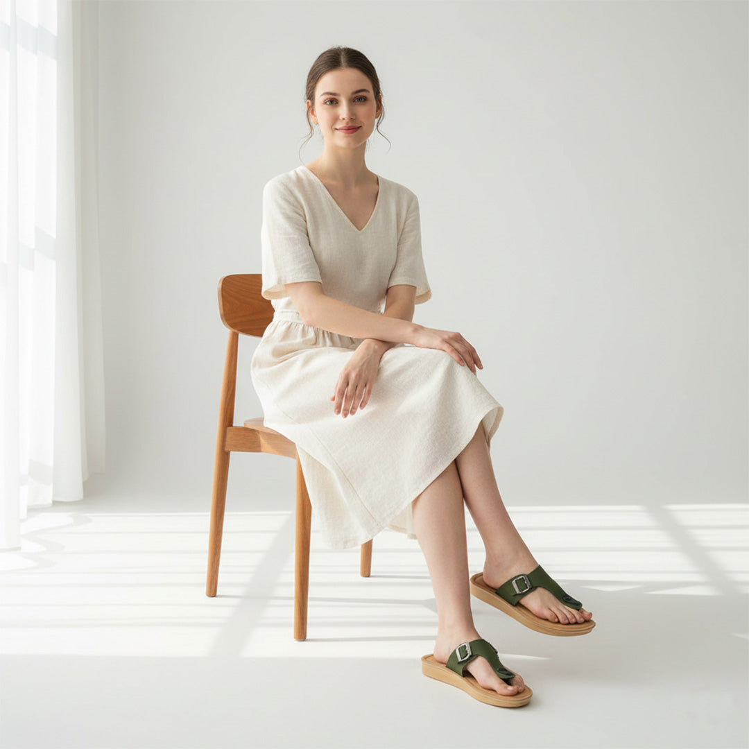 Bersache Extra Soft Classic Casual with Regular wear with Ultra Soft & Flexibility Technology Sandal For Women's/Girl's-Green-6258