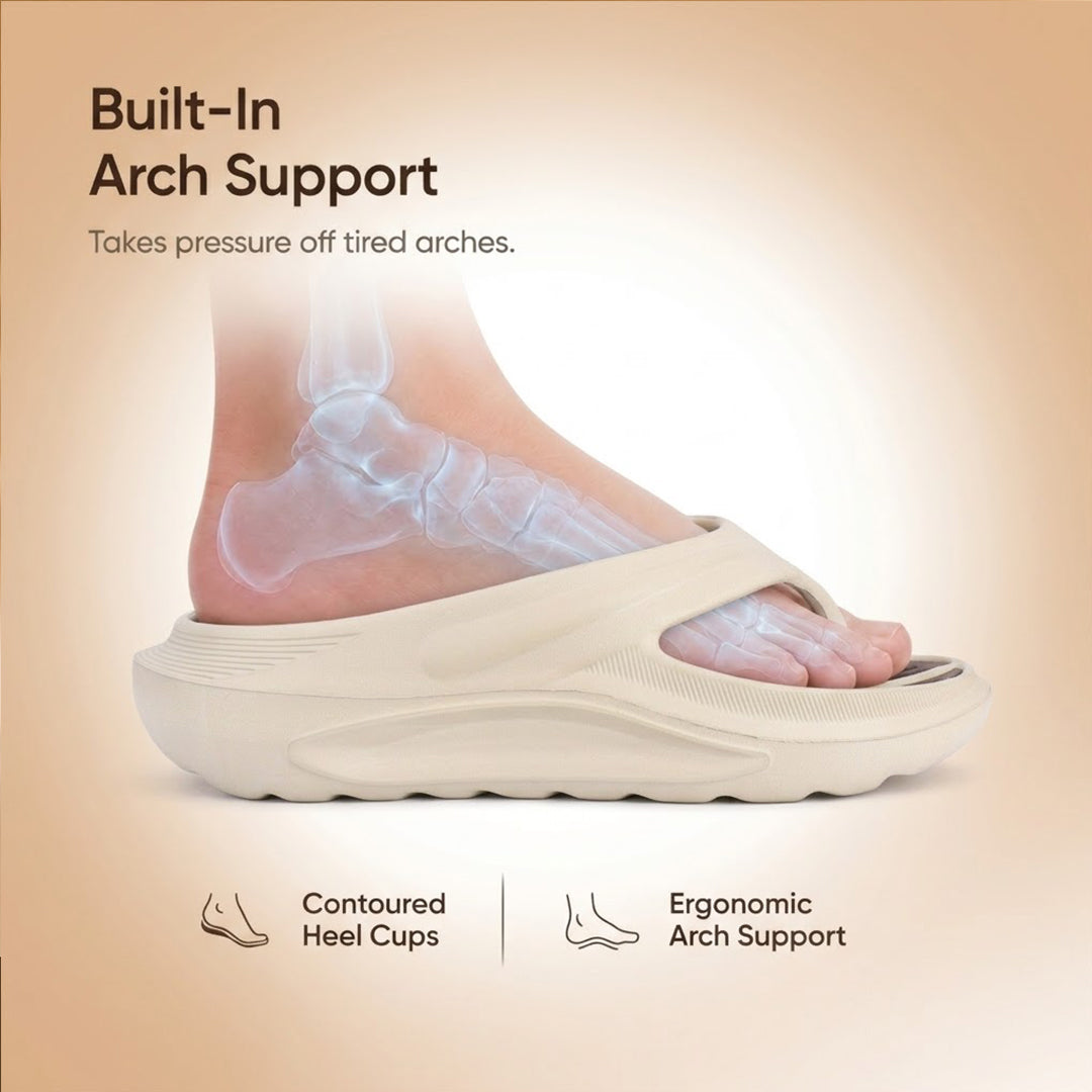 Doctor Bersache Newly Launched Orthopedic Comfort Slippers And Flip-Flop for Men | Diabetic Friendly | Extra Cushioning | Arch Support | Pain | Beige DS102