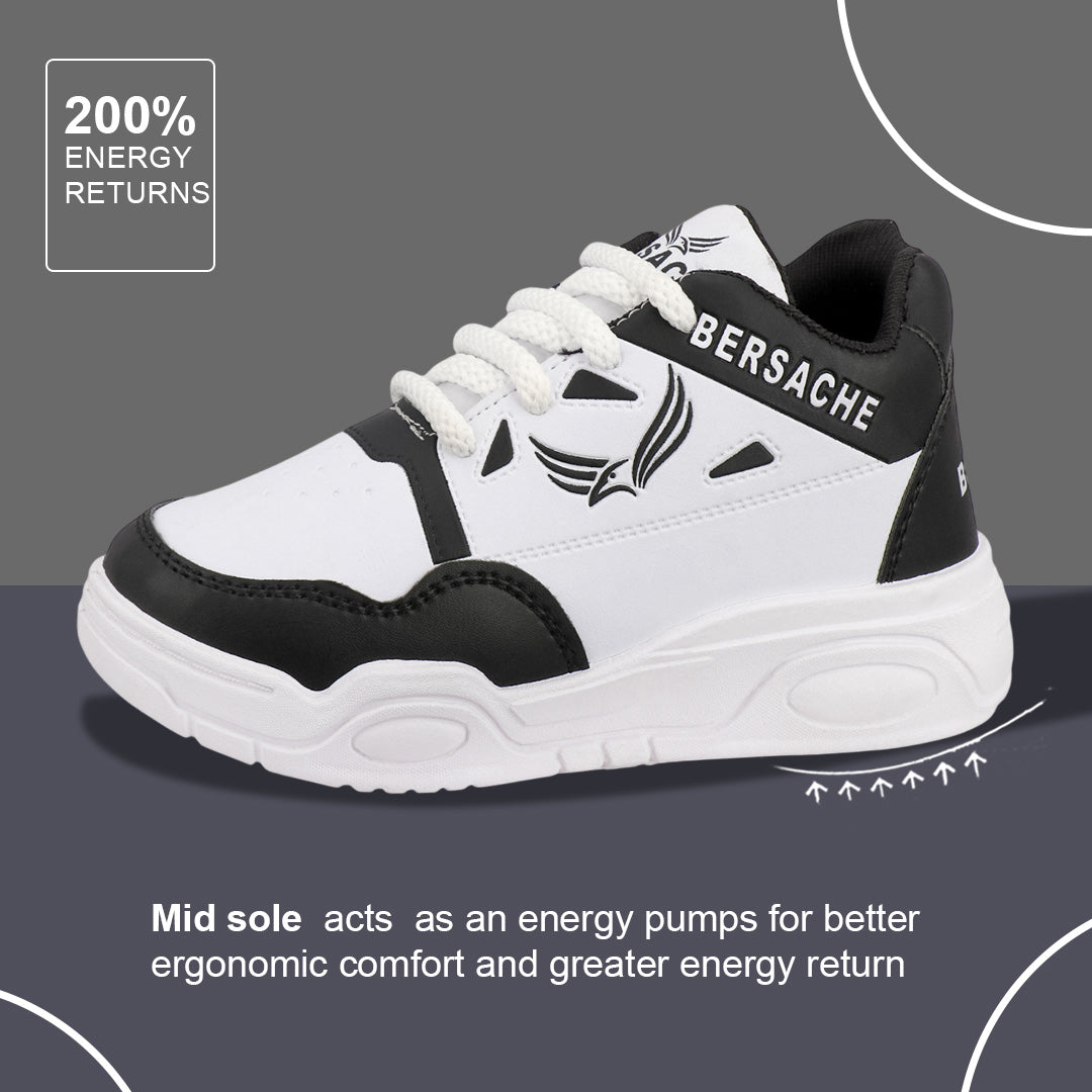 Bersache Casual Sneaker shoe for Kids|Soft Cushioned Insole,Slip-Resistance Casuals For Kids - Black-6278.