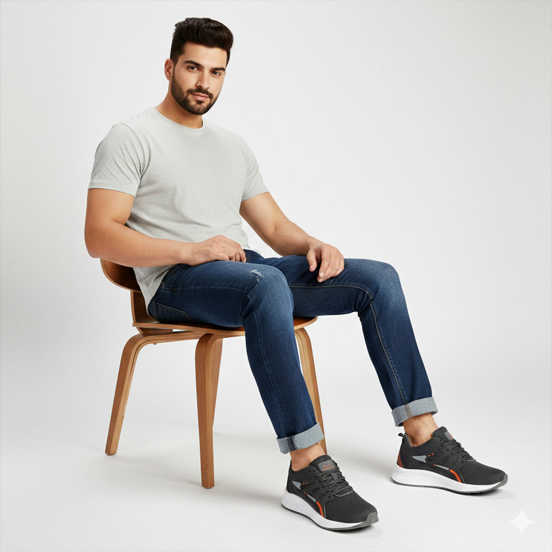 Bersache Casual Sneaker shoe for Men| Soft Cushioned Insole , Slip-Resistance Casuals For Men (Gray-8128)