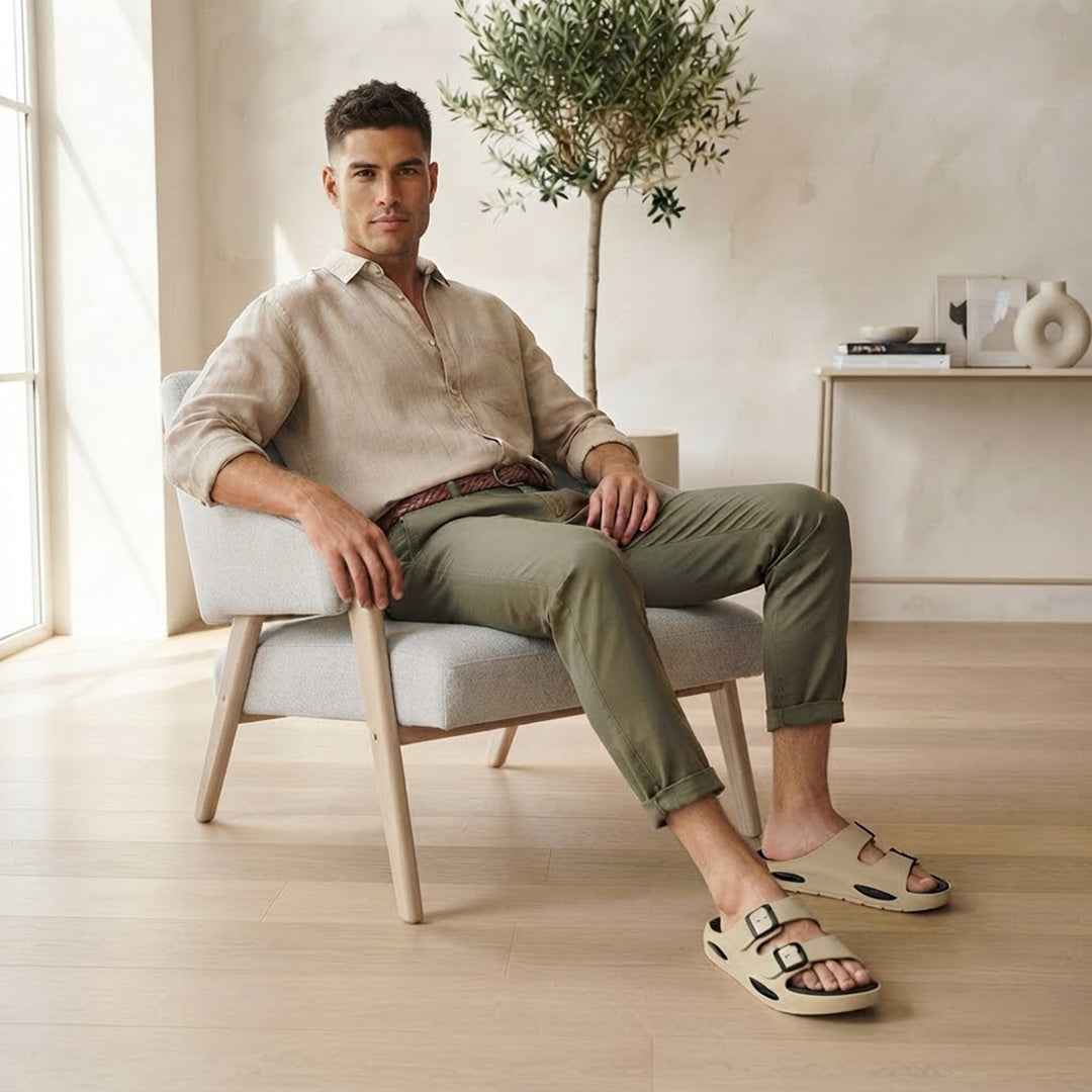 Bersache Extra Soft Classic Casual with Regular wear with Ultra Soft & Flexibility Technology Flip-Flop for Men's-(6346-Beige & Black).
