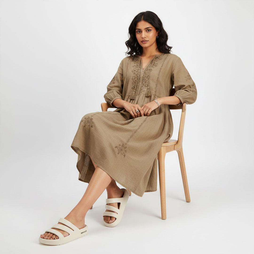 Bersache Extra Soft Classic Casual with Regular wear with Ultra Soft & Flexibility Technology Slipper for Women's-(6311-Beige)