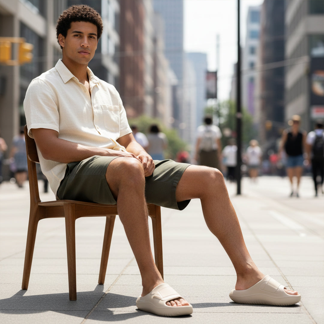 Bersache Extra Soft Classic Casual with Regular wear with Ultra Soft & Flexibility Technology Flip-Flop for Men's-(6282-Beige)