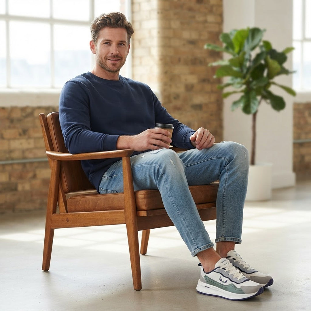 Bersache Casual Sneaker shoe for Men| Soft Cushioned Insole , Slip-Resistance Casuals For Men (Green-8146).