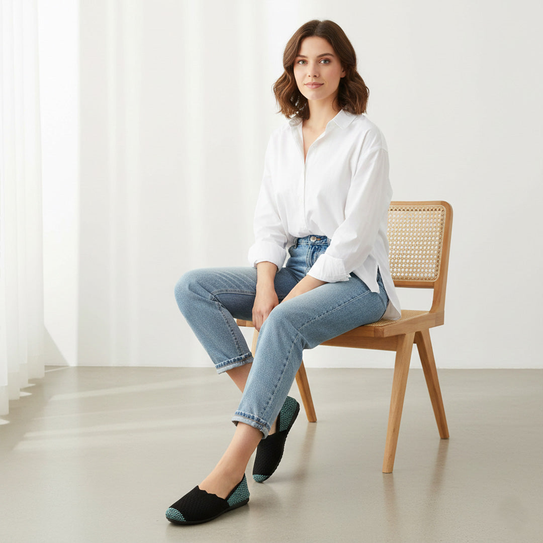 BERSACHE Women's Belly – Lightweight, Breathable & Comfortable Daily Wear Shoes(Green-6274).