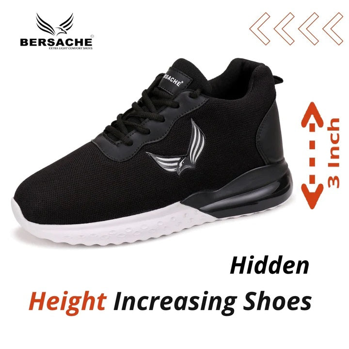 Bersache Lightweight Sports Running Shoes For Men Black-9025.