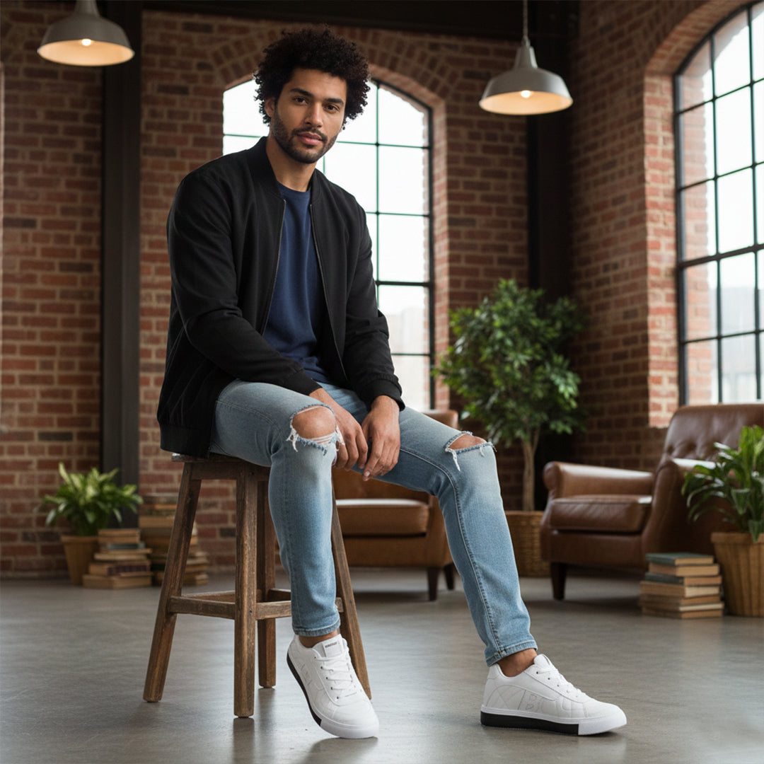 Bersache Casual Sneaker shoe for Men| Soft Cushioned Insole , Slip-Resistance Casuals For Men (8120-White)