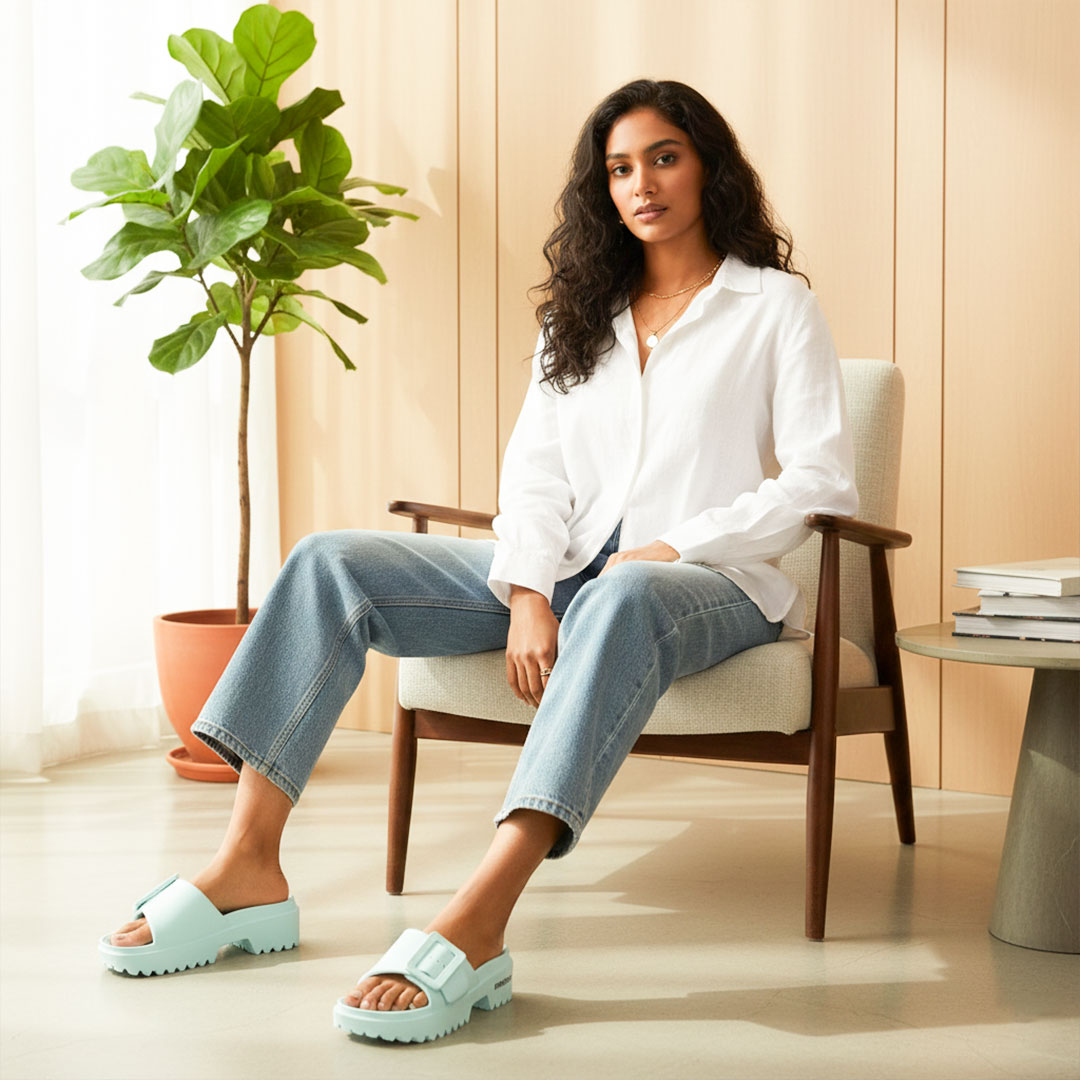 Bersache Extra Soft Classic Casual with Regular wear with Ultra Soft & Flexibility Technology Slipper for Women's-(6306-Blue)