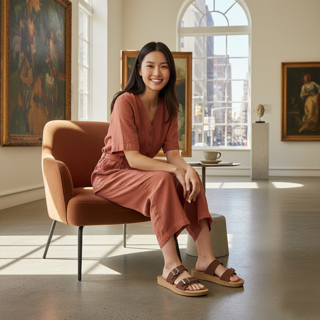 Bersache Extra Soft Classic Casual with Regular wear with Ultra Soft & Flexibility Technology Sandal For Women's/Girl's-Dark-Brown-6261