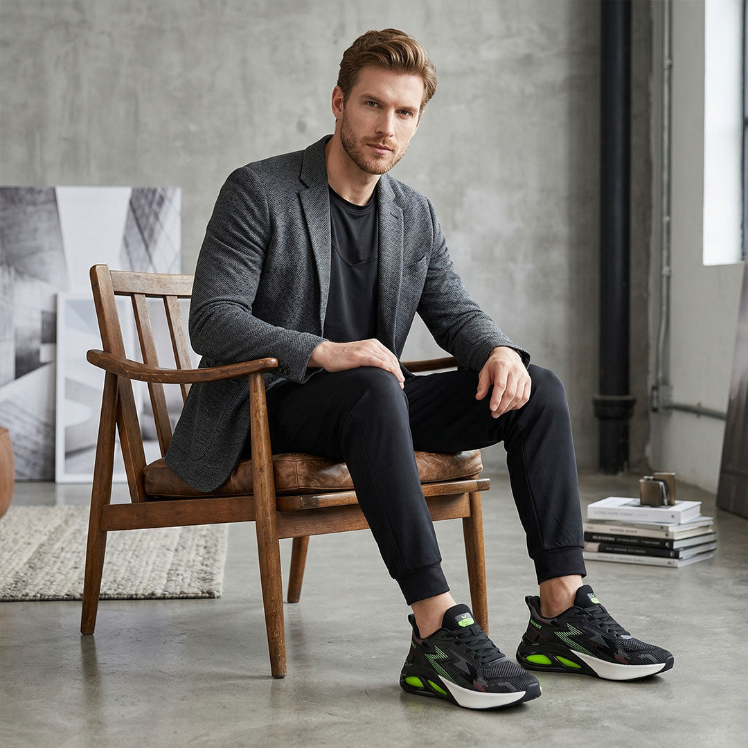 Bersache Casual Sneaker shoe for Men| Soft Cushioned Insole , Slip-Resistance Casuals For Men (Black-9218).