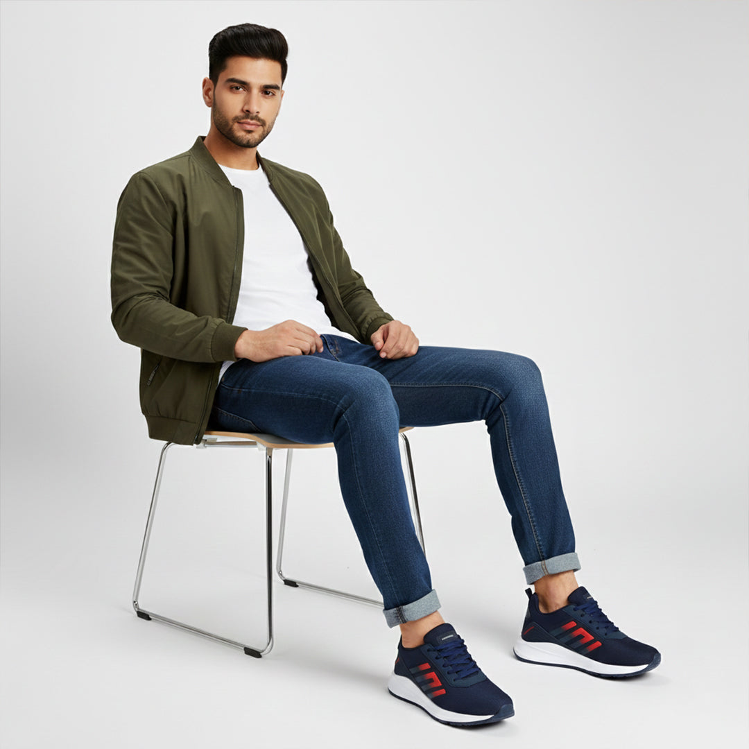 Bersache Casual Sneaker shoe for Men| Soft Cushioned Insole , Slip-Resistance Casuals For Men (Blue-8132)