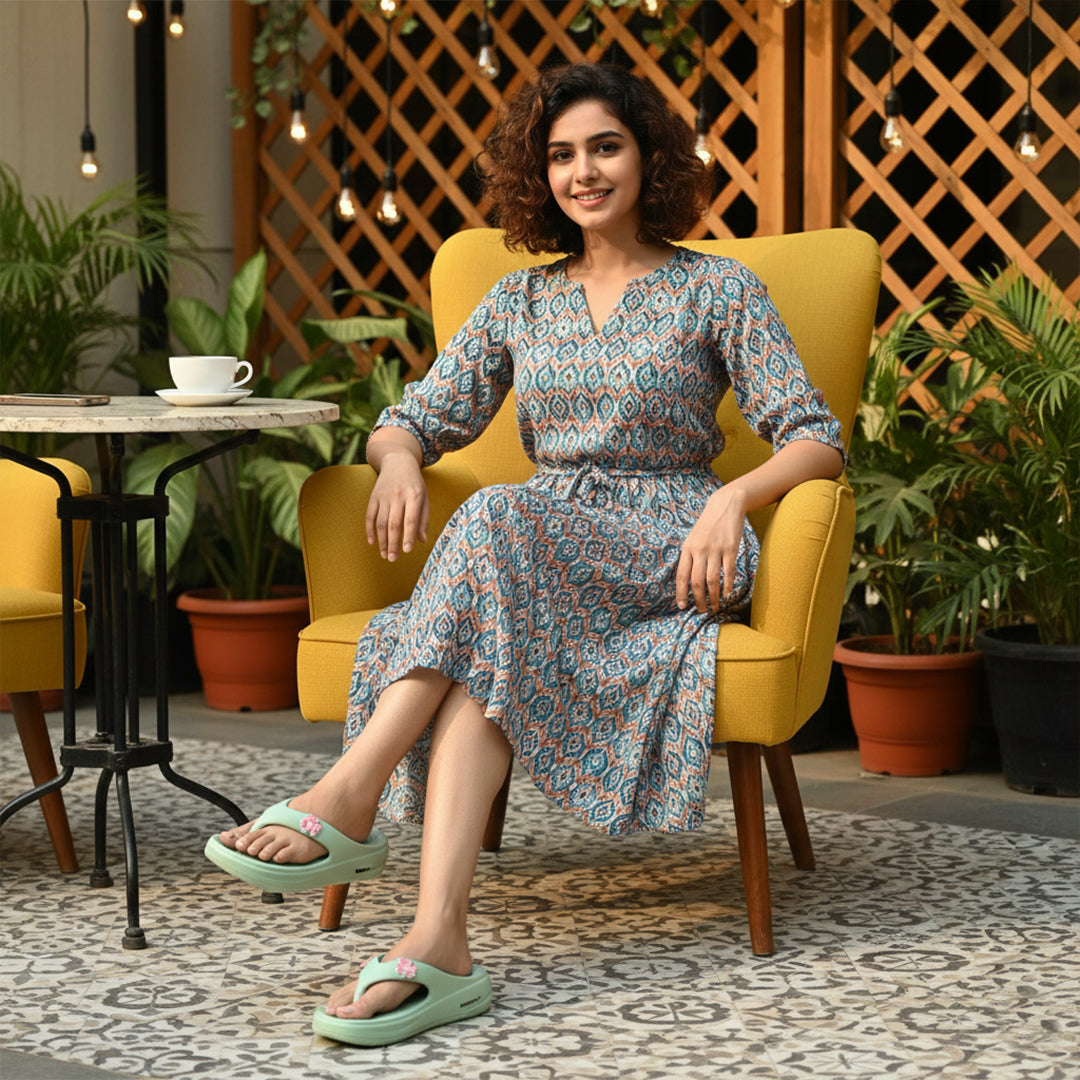 Bersache Extra Soft Classic Casual with Regular wear with Ultra Soft & Flexibility Technology Flip-Flop for Women's-(6297-Green).