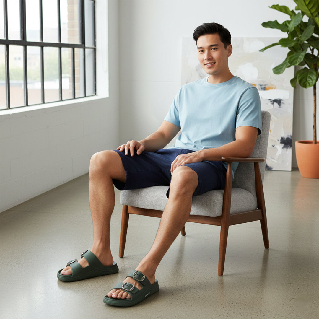 Bersache Extra Soft Classic Casual with Regular wear with Ultra Soft & Flexibility Technology Flip-Flop for Men's-(6284-Green)