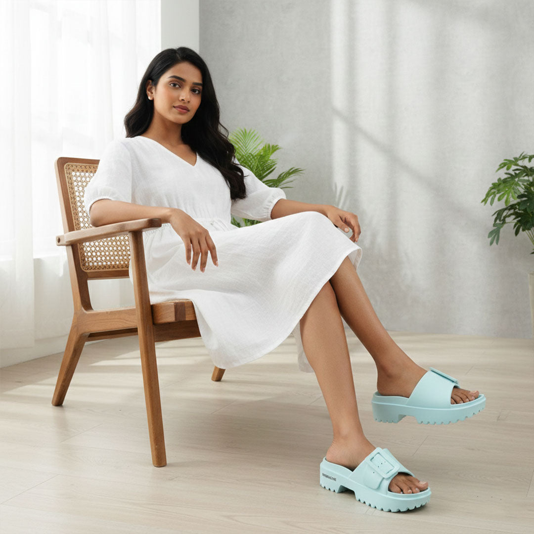 Bersache Extra Soft Classic Casual with Regular wear with Ultra Soft & Flexibility Technology Flip-Flop for Women's-(6306-Mint-Blue).