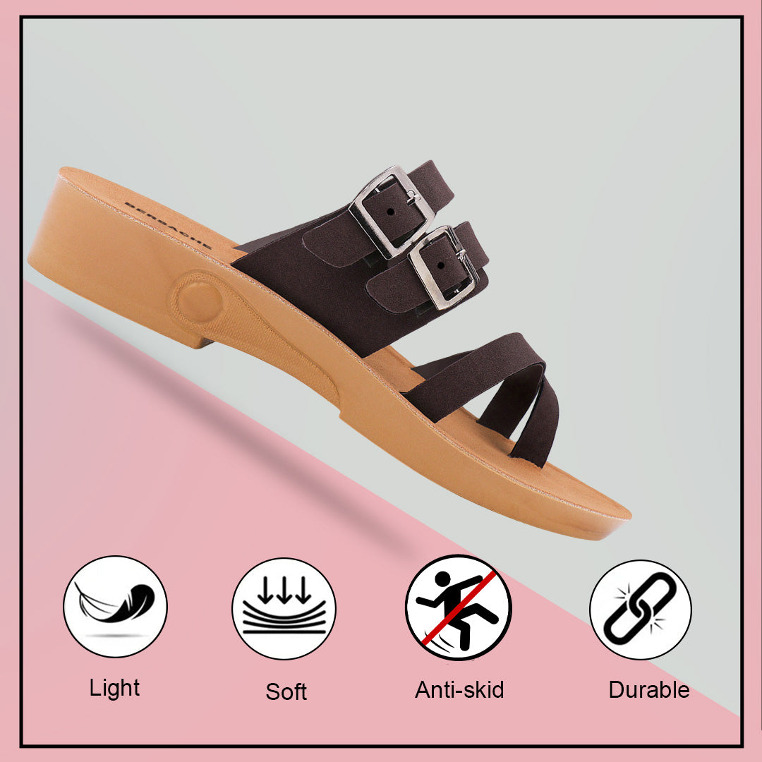 Bersache Extra Soft Classic Casual with Regular wear with Ultra Soft & Flexibility Technology Slipper For Women's & Girl's-(6239-Black)