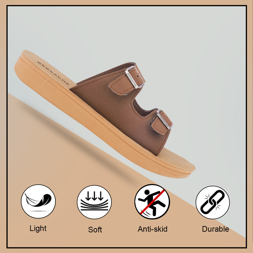 Bersache Extra Soft Classic Casual with Regular wear with Ultra Soft & Flexibility Technology Flip Flop For women's/Girl's-(Brown-6225)