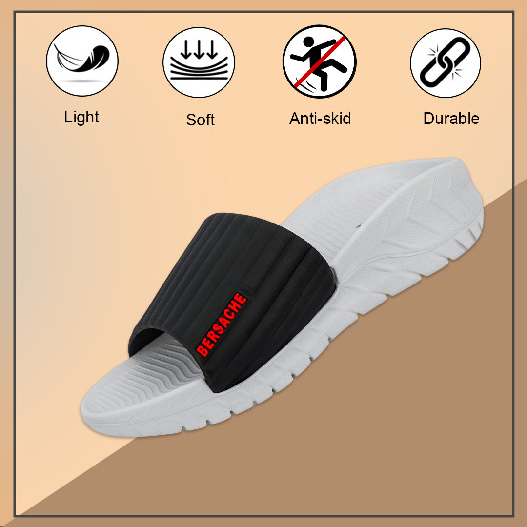 Bersache Extra Soft Classic Casual with Regular wear with Ultra Soft & Flexibility Technology Slipper For Men's-(White)-6331.