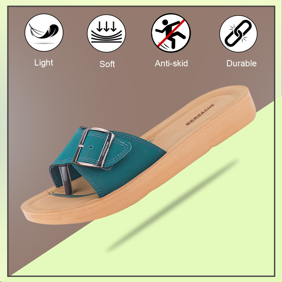 Bersache Extra Soft Classic Casual with Regular wear with Ultra Soft & Flexibility Technology Sandal For Women's/Girl's-Green-6228