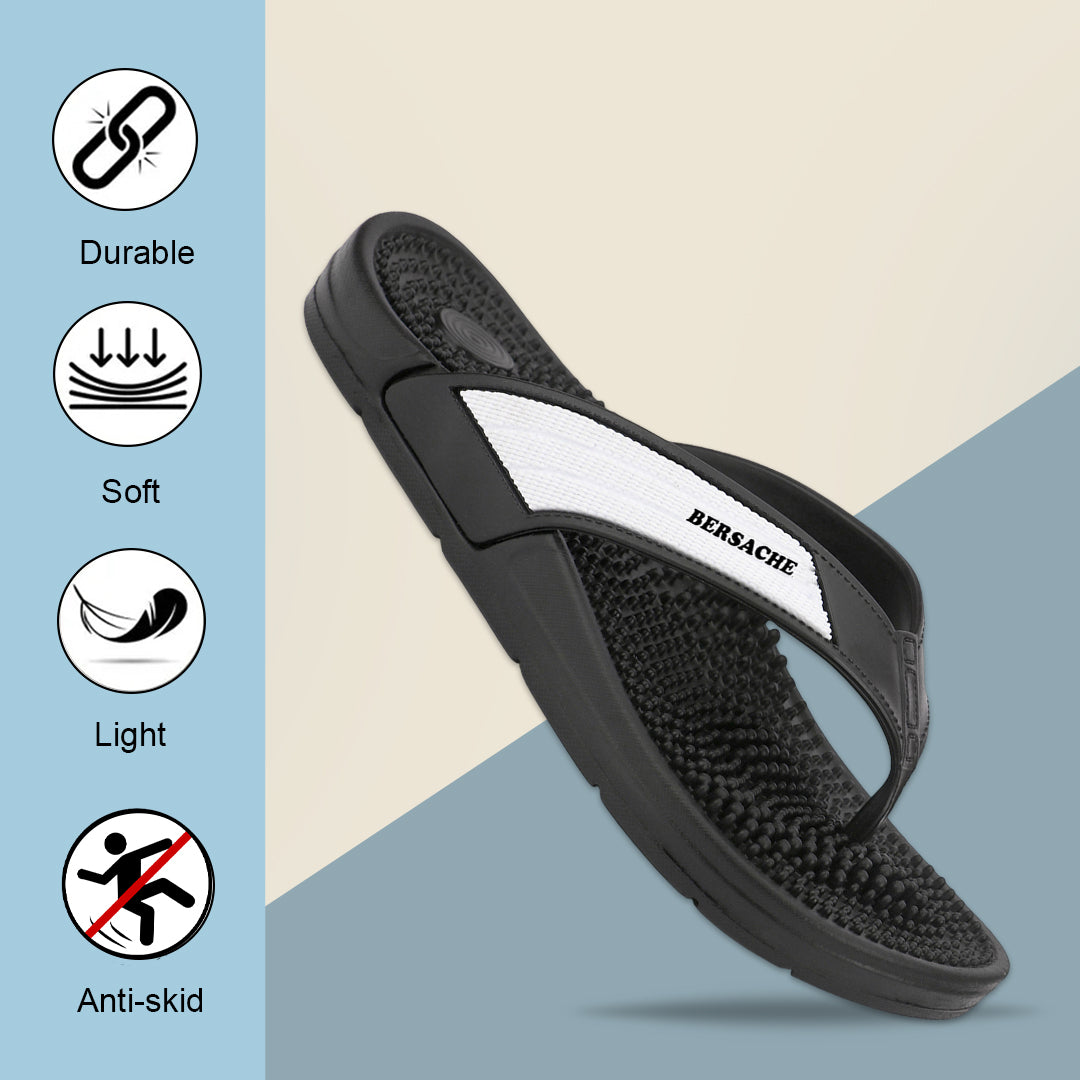 Bersache Extra Soft Classic Casual with Regular wear with Ultra Soft & Flexibility Technology Sandals for Men's-(6335-Black).