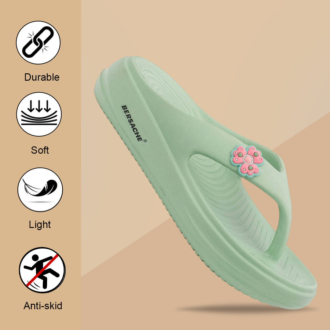 Bersache Extra Soft Classic Casual CHAPPAL with Regular wear with Ultra Soft & Flexibility Technology Slippers for Women's-(6297-Green)