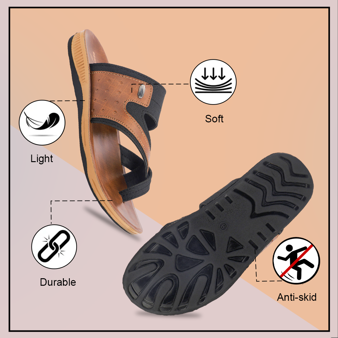Bersache Extra Soft Classic Casual with Regular wear with Ultra Soft & Flexibility Technology Slipper For Men's & Boy's-Beige-6216