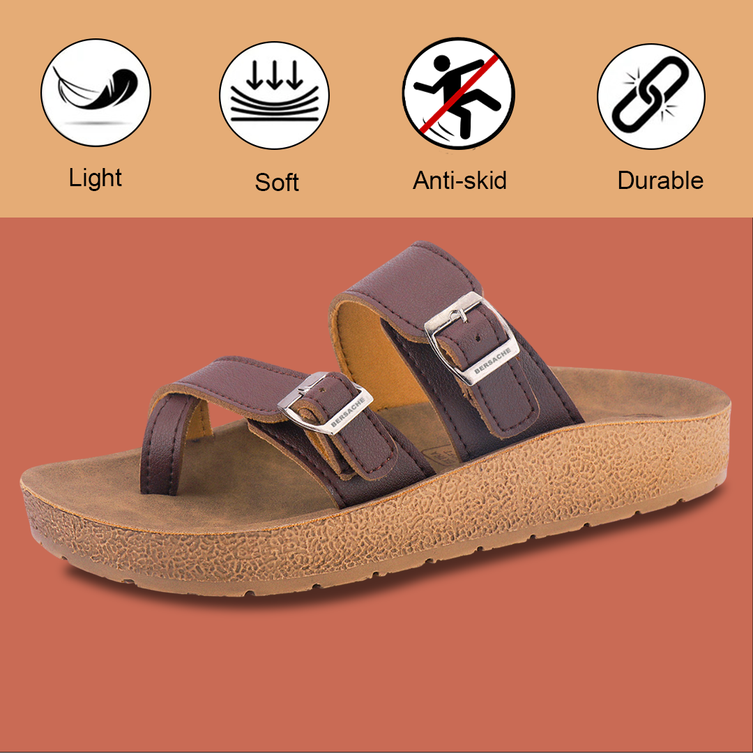 Bersache Extra Soft Classic Casual with Regular wear with Ultra Soft & Flexibility Technology Sandal For men's & boy's-Brown-6224