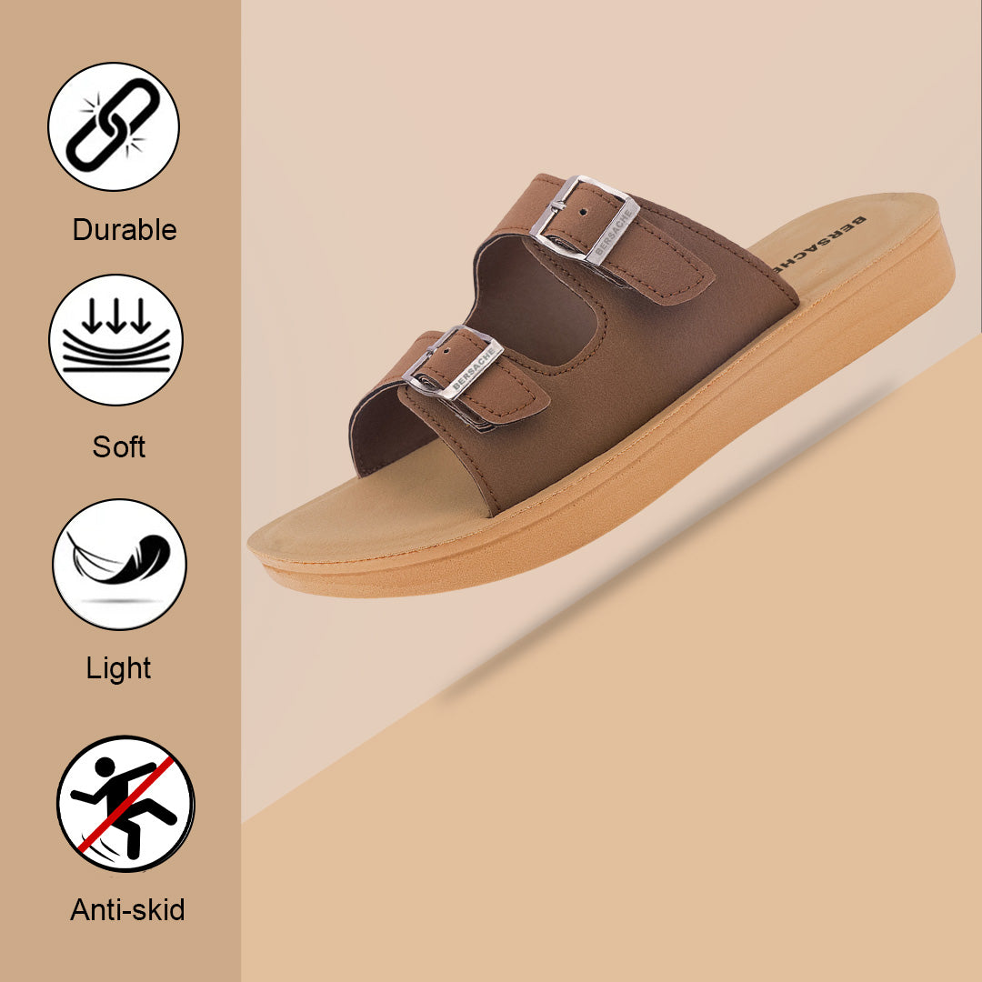 Bersache Extra Soft Classic Casual with Regular wear with Ultra Soft & Flexibility Technology Slipper For Women's & Girl's-Brown-6225