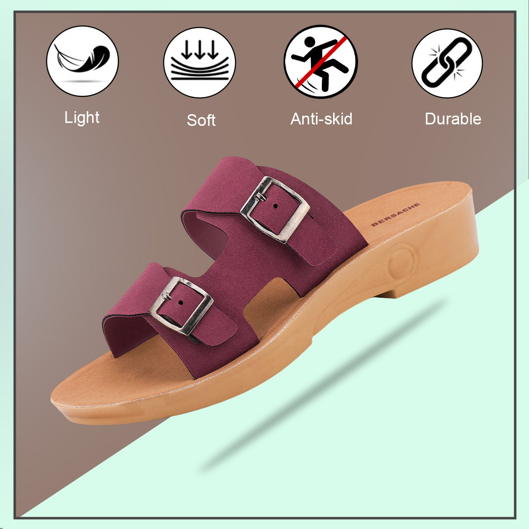 Bersache Extra Soft Classic Casual with Regular wear with Ultra Soft & Flexibility Technology Sandal's For Women's & Girl's-Brown-6233