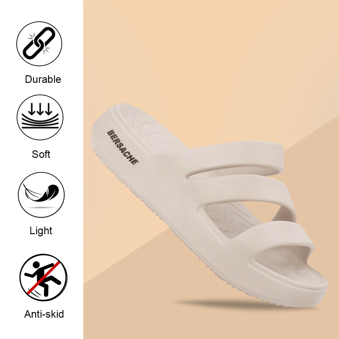 Bersache Extra Soft Classic Casual with Regular wear with Ultra Soft & Flexibility Technology Sandal for Women's-(6311-Beige)