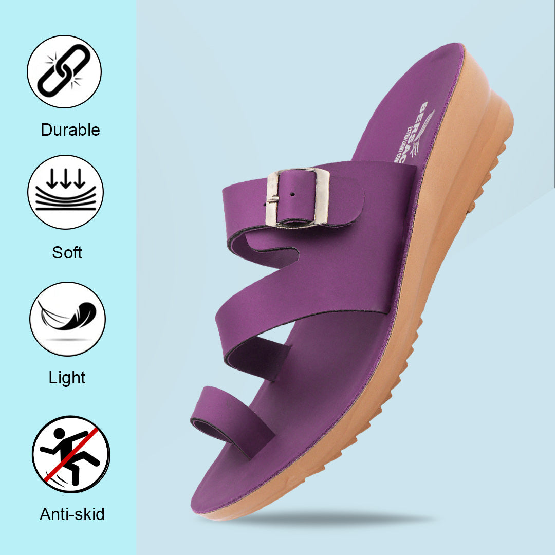 Bersache Extra Soft Classic Casual with Regular wear with Ultra Soft & Flexibility Technology Flip-Flop for Women's & Girl's (6245-Purple)