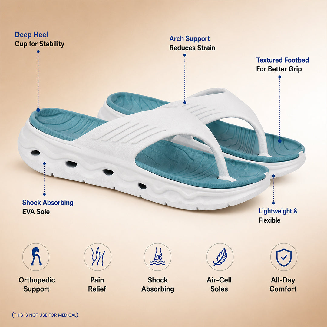 Bersache Extra Soft Classic Casual with Regular wear with Ultra Soft & Flexibility Technology Flip-Flop for Men's-(6343- White & Sea-Green)