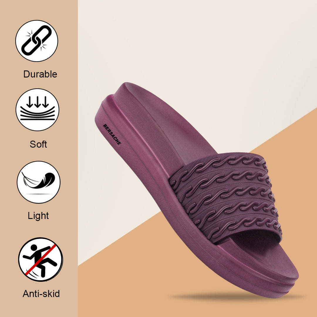 Bersache Extra Soft Classic Casual CHAPPAL with Regular wear with Ultra Soft & Flexibility Technology Slippers for Women's-(6336-Purple).