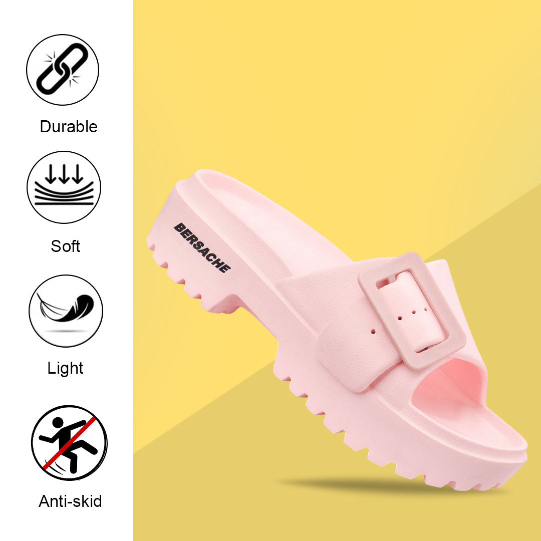 Bersache Extra Soft Classic Casual with Regular wear with Ultra Soft & Flexibility Technology Sandal for Women's-(6307-Pink)