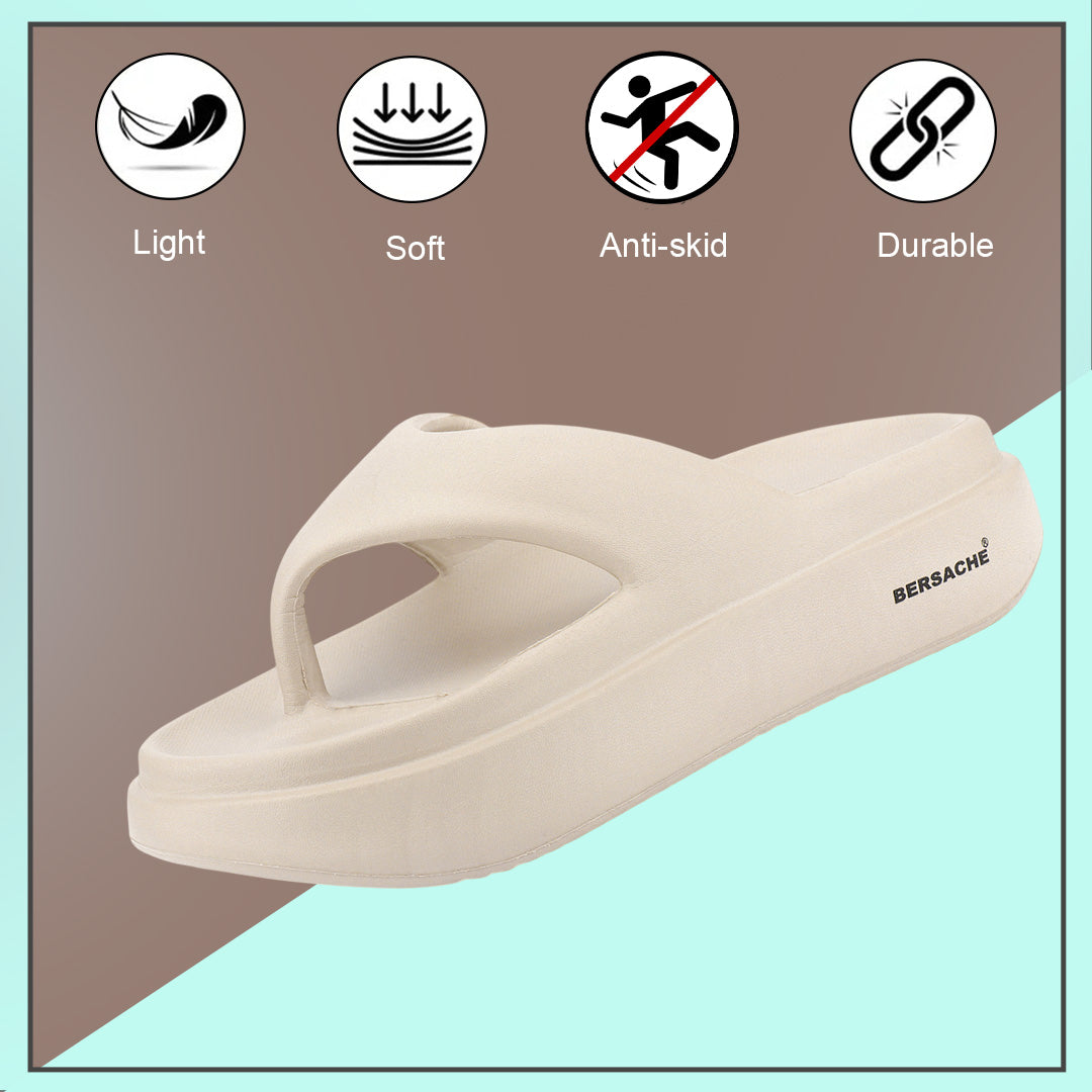 Bersache Extra Soft Classic Casual with Regular wear with Ultra Soft & Flexibility Technology Sandal For Women's/Girl's-Begie-6265