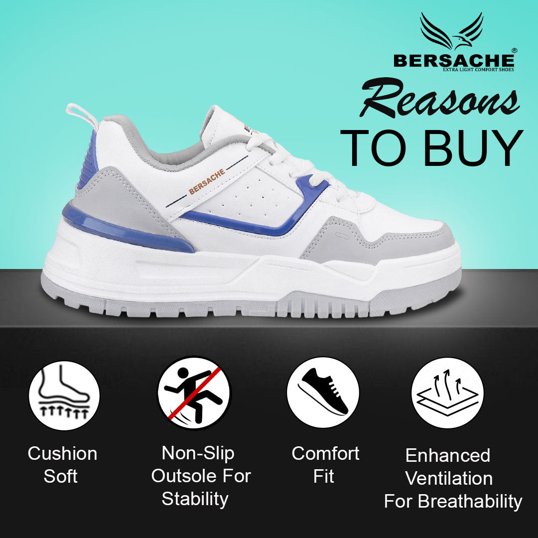 Bersache Premium Sports ,walking,Gym,cricket, Trending Running Shoes For Men's (White-9221).