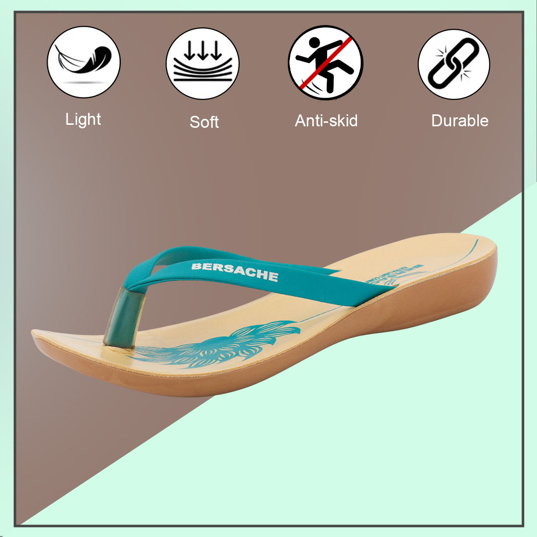 Bersache Extra Soft Classic Casual with Regular wear with Ultra Soft & Flexibility Technology Slipper For Women's & Girl's-Green-6248